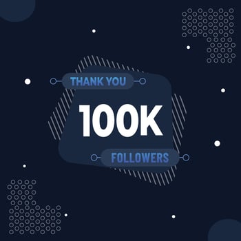 Thank you 100k subscribers or followers. web social media modern post design vector