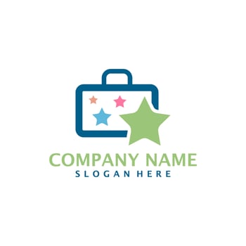 Star Suitcase logo design vector. Suitcase logo design template concept vector
