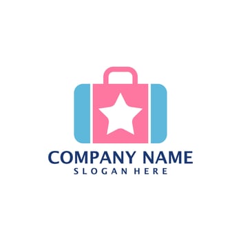 Star Suitcase logo design vector. Suitcase logo design template concept vector