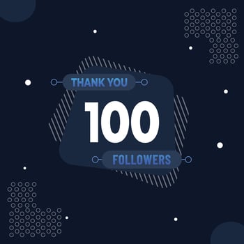 Thank you 100 subscribers or followers. web social media modern post design vector
