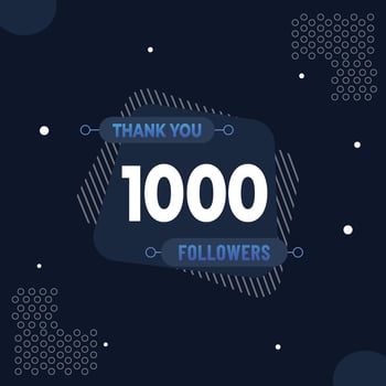 Thank you 1000 subscribers or followers. web social media modern post design vector