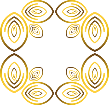 gold abstract floral ornament png