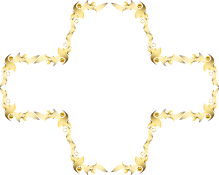 golden floral ornament png