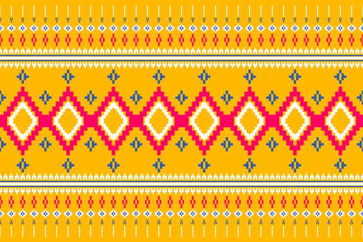 Ethnic geometric seamless pattern. Geometric on yellow background. Design for fabric, clothes, decorative paper, wrapping, textile, embroidery, illustration, vector, tribal pattern vector