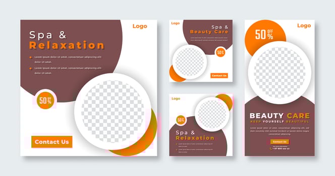 Spa and Beauty Social Media Post for Online Marketing Promotion Banner, Story and Web Internet Ads Flyer vector