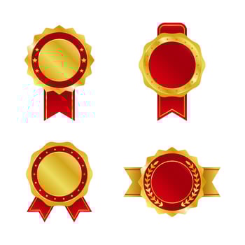 Red and gold Luxurious Emblem Collection vector