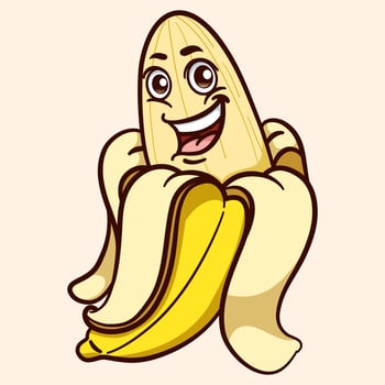 vector cartoon banana character logo template