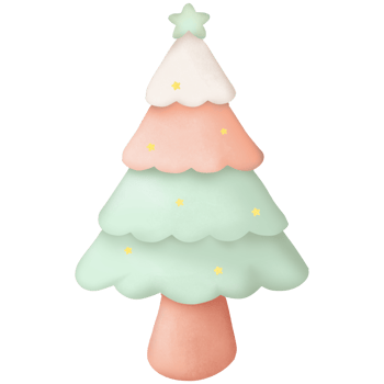 Pink and green Christmas tree png