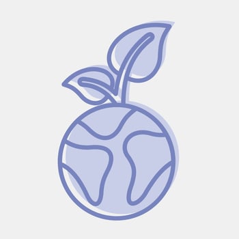 Icon plants grow on earth. Ecology and environment elements. Icons in two tone style. Good for prints, posters, logo, infographics, etc. vector