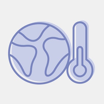 Icon global warming. Ecology and environment elements. Icons in two tone style. Good for prints, posters, logo, infographics, etc. vector
