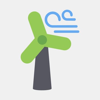 Icon wind turbine. Ecology and environment elements. Icons in flat style. Good for prints, posters, logo, infographics, etc. vector