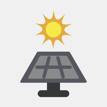 Icon solar energy panel. Ecology and environment elements. Icons in flat style. Good for prints, posters, logo, infographics, etc. vector