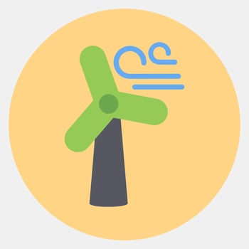 Icon wind turbine. Ecology and environment elements. Icons in color mate style. Good for prints, posters, logo, infographics, etc. vector