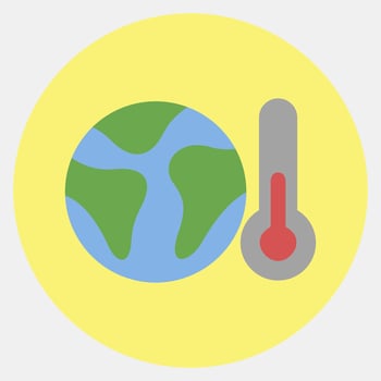 Icon global warming. Ecology and environment elements. Icons in color mate style. Good for prints, posters, logo, infographics, etc. vector