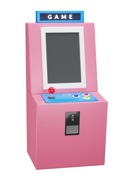 3D Rendering of Retro Arcade Game with Transparent Background png