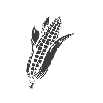 Corn Cob Silhouette Generative Ai png