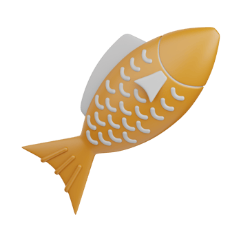 3d rendering fish isolated useful for food, allergen, allergy, disease and antigen design element png