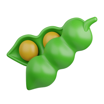 3d rendering soybean isolated useful for food, allergen, allergy, disease and antigen design element png