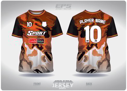 EPS jersey sports shirt vector.mixed army orange black pattern design, illustration, textile background for round neck sports t-shirt, football jersey shirt vector
