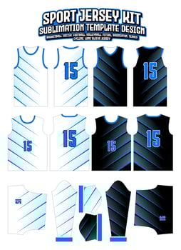 Blue Sharp Stripes Jersey Design Sportswear Pattern Template vector