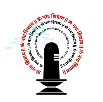 THIRUVANANTHAPURAM Biggest lord Shivlinga illustration vector icon with Hindi Shiva mantra.