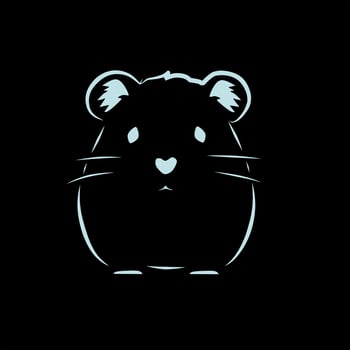 hamster animal blue line vector on black background