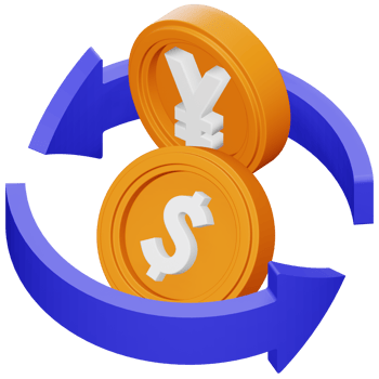Currency exchange 3d rendering isometric icon. png