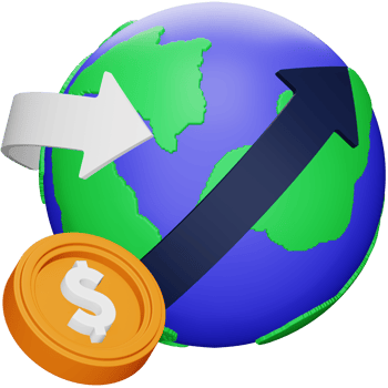 Global economy 3d rendering isometric icon. png