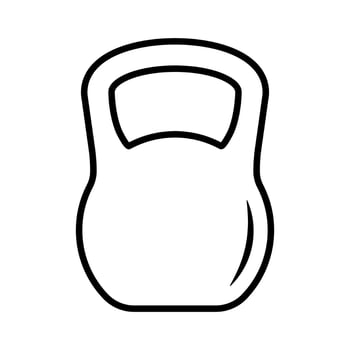 Kettlebell line icon. Weight icon, training equipment flat vector icon for exercise apps and websites.