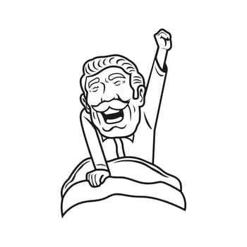 illustration of people waking up vector image