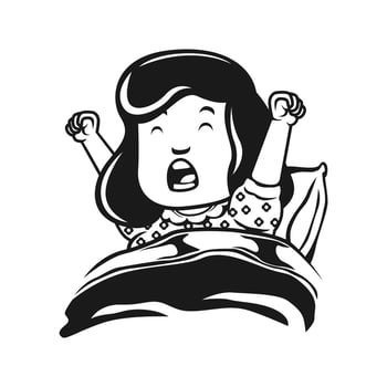 illustration of people waking up vector image