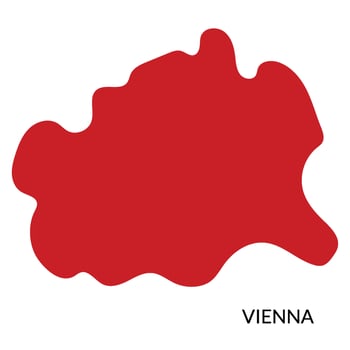 Vienna map. Austria map. Map of Vienna city in red color vector