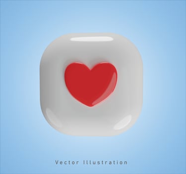 love sign in 3d vector illustration