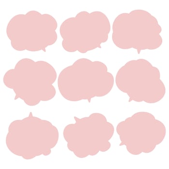 Set speech bubbles on white background. chat box or chat vector square and doodle message or communication icon Cloud speaking for comics and minimal message dialog