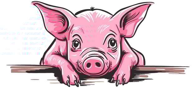 Adorable Pig Image Discover the Charm of a Playful and Cute Farm Animal vector