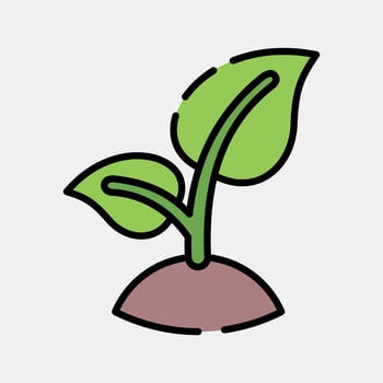 Icon plant. Ecology and environment elements. Icons in filled line style. Good for prints, posters, logo, infographics, etc. vector
