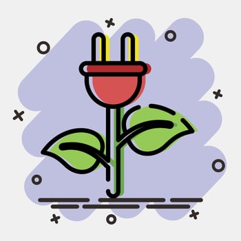 Icon plug shaped plant. Ecology and environment elements. Icons in comic style. Good for prints, posters, logo, infographics, etc. vector
