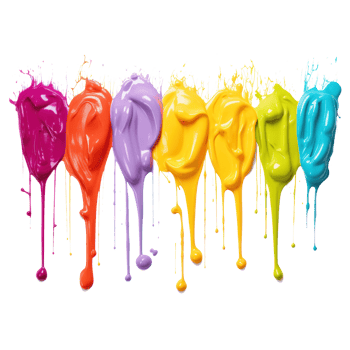 Colorful paints isolated png