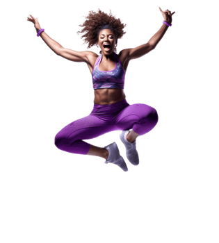 A female sports runner jumping isolated png