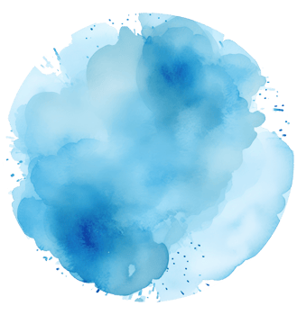Blue watercolor paint spot png