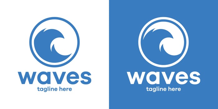 logo design wave circle icon vector illustration