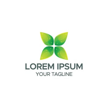 Fresh natural leaf logo branding gradient color vector
