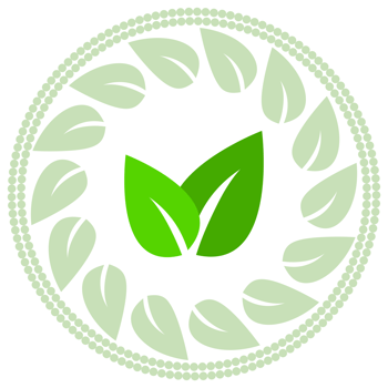 Green leaves tree nature eco icon logo in white circle png