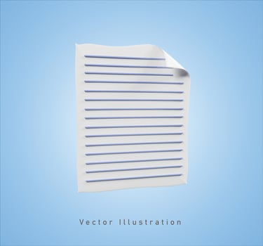 text paper in 3d vector illustration
