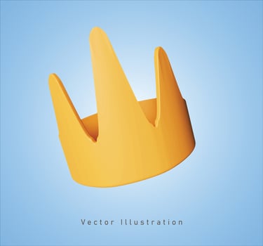 golden crown in 3d vector illustration