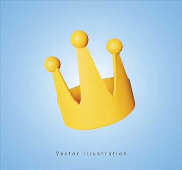 golden crown in 3d vector illustration