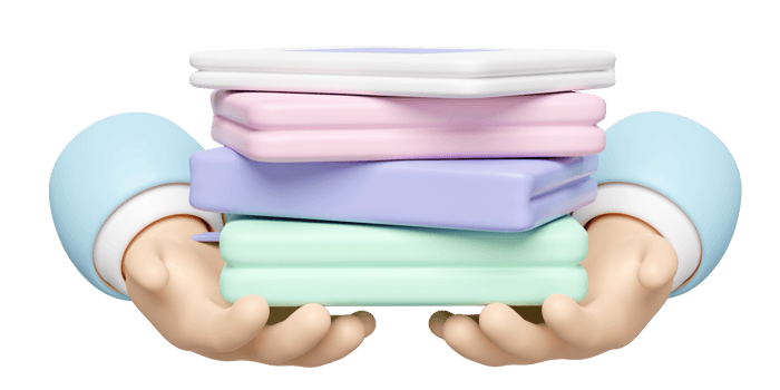 3d two hand holds textbook stacks, close book isolated. education, knowledge creates ideas concept, minimal abstract, 3d render illustration png