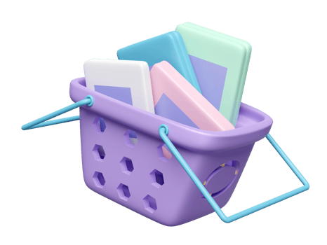 stack of books in a basket isolated. education, knowledge creates ideas concept, minimal abstract, 3d render illustration png