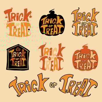 The Trick or treat Banner for decoration in Halloween concept vector