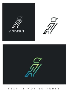 modern bird logo - bird line art - line bird logo - gradient bird logo vector